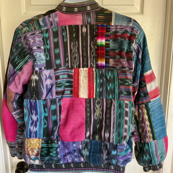 Multicolor Patchwork Bomber Jacket - Picture 5 of 6